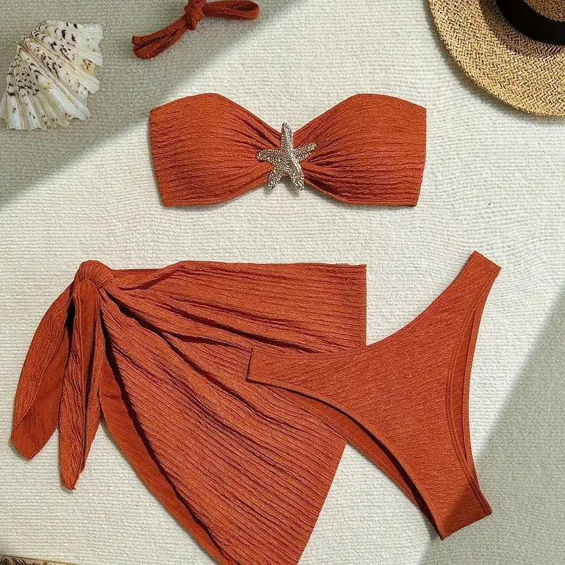 Biquíni Marrom com Estrela do Mar