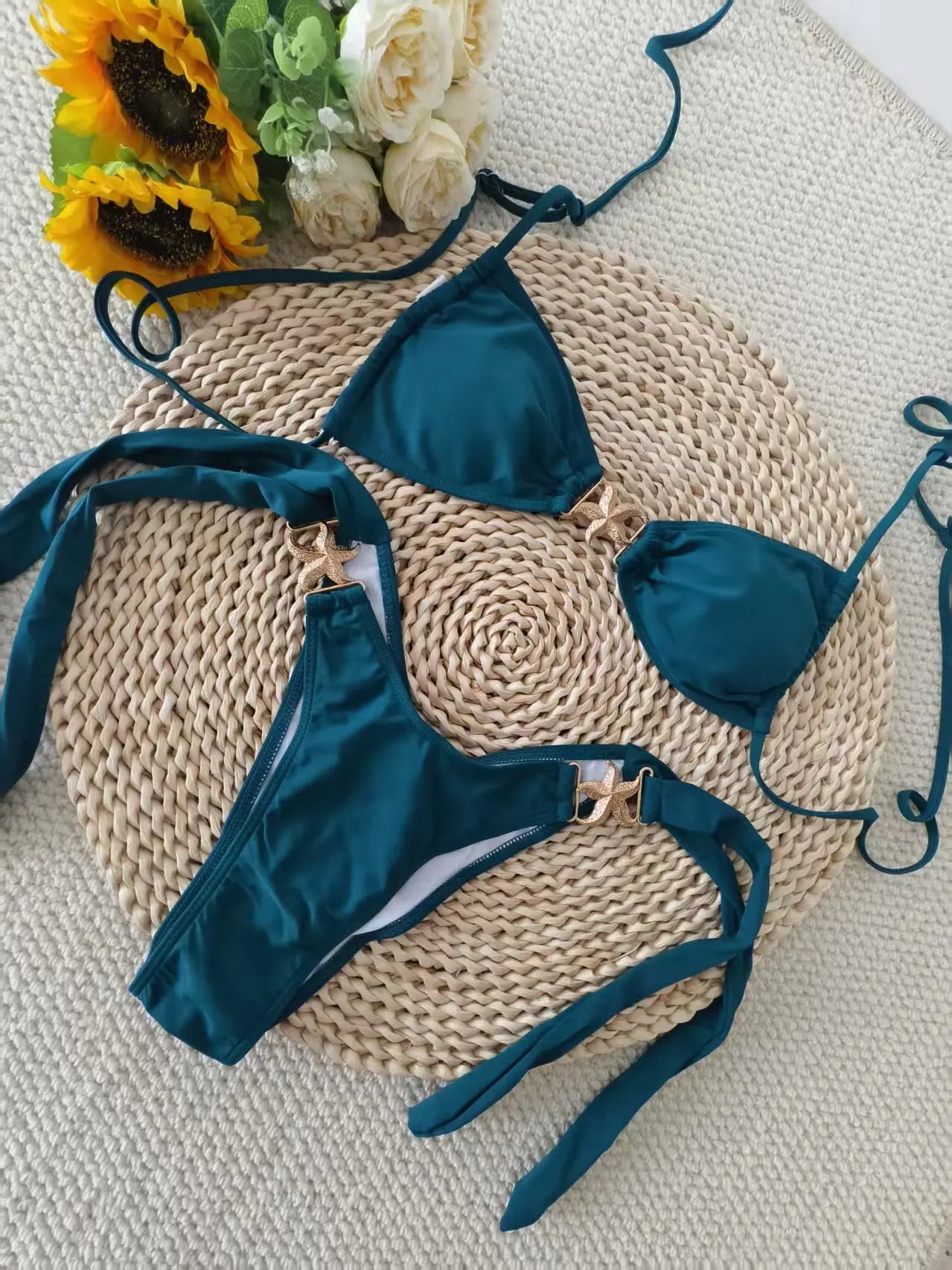 Biquíni Azul com Detalhe Estrela do Mar