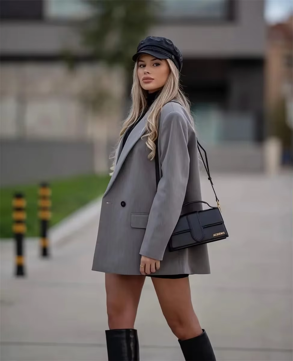 Blazer Feminino Botões Cruzados Oversize
