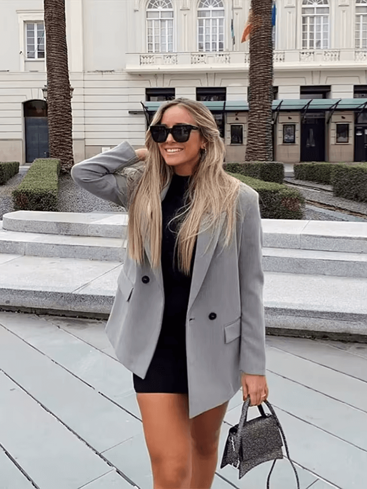 Blazer Feminino Elegante Botão Único