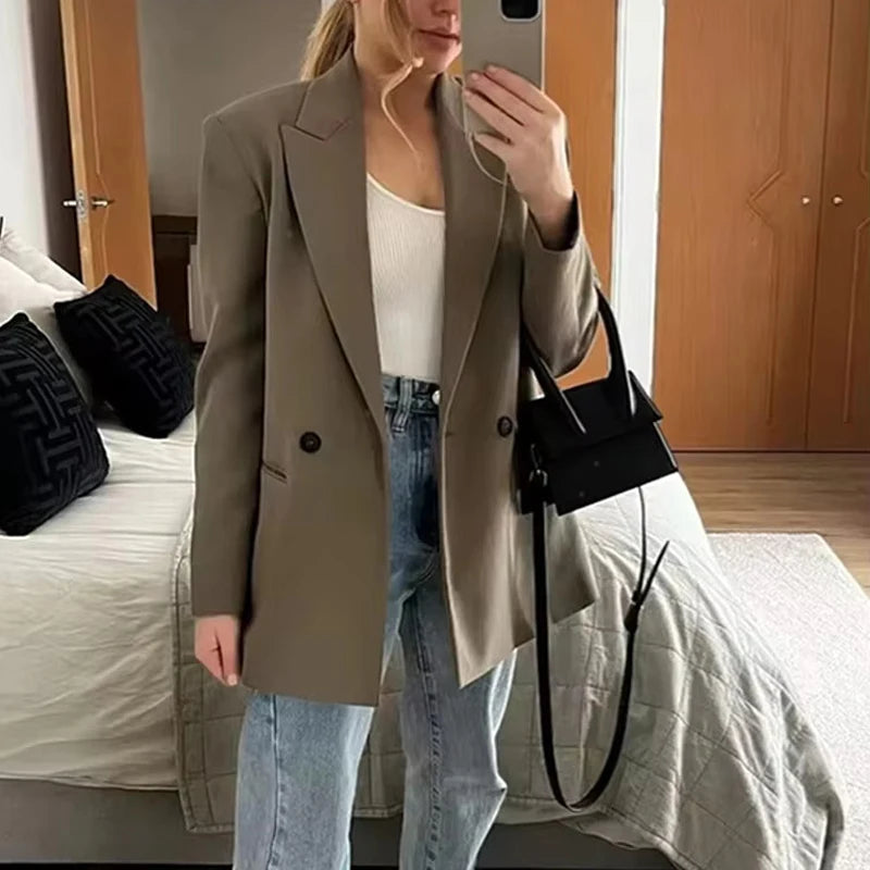 Blazer Feminino Elegante Botão Único