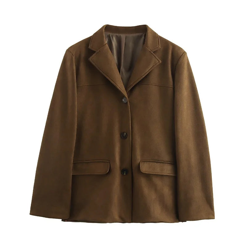 Blazer de Camurça Feminino Elegante