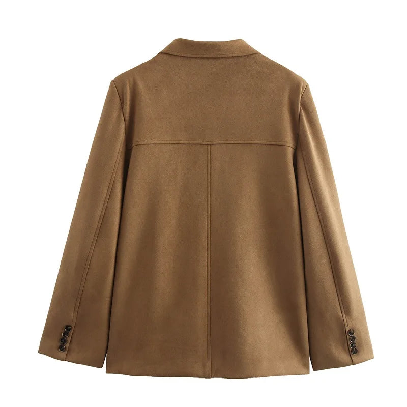 Blazer de Camurça Feminino Elegante