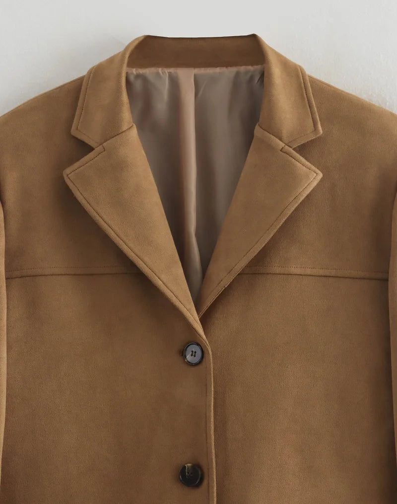 Blazer de Camurça Feminino Elegante