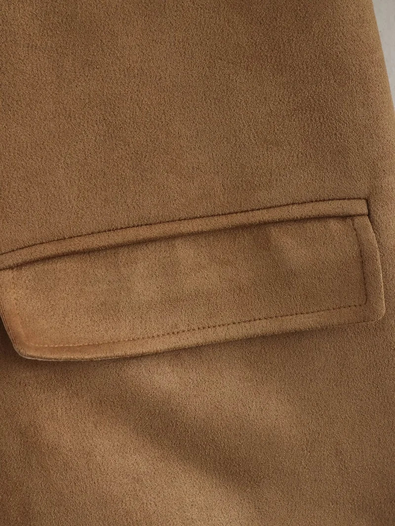 Blazer de Camurça Feminino Elegante