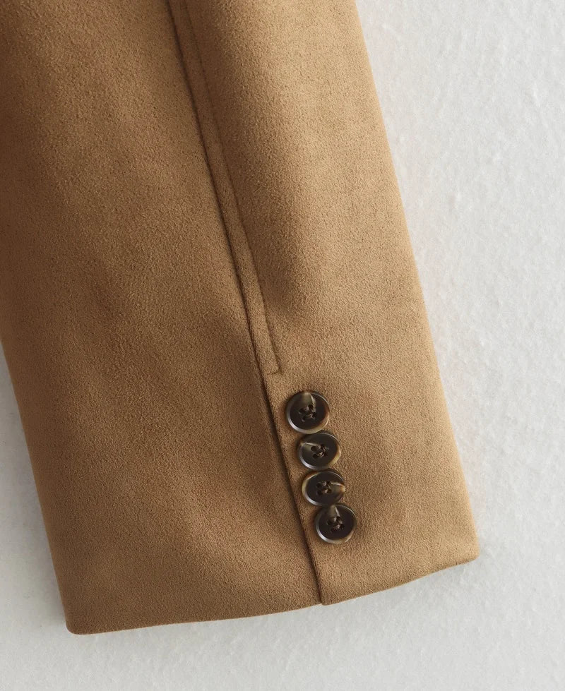 Blazer de Camurça Feminino Elegante