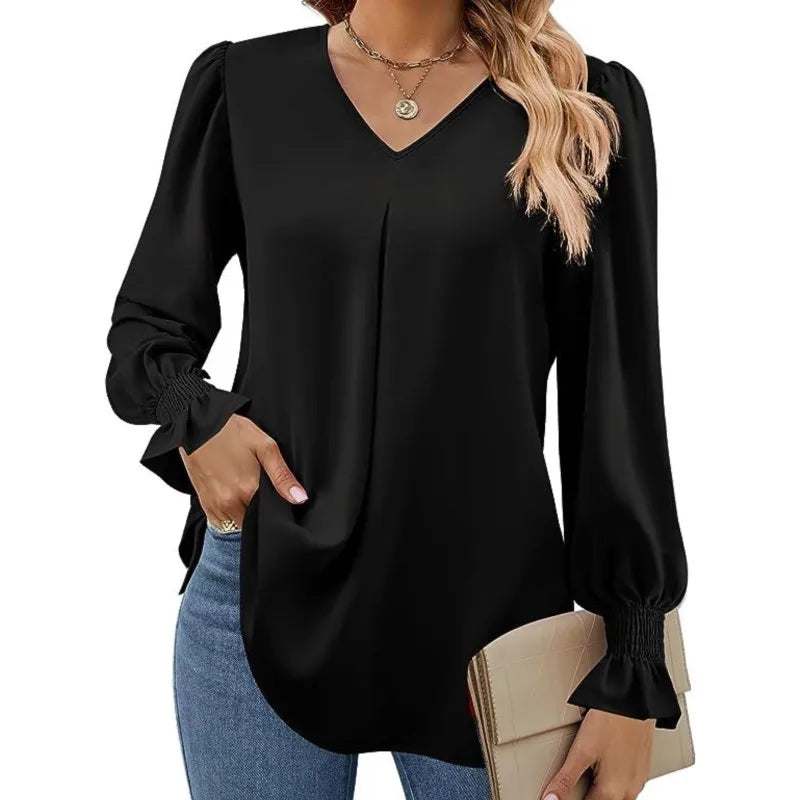 Blusa Adriana Manga Longa Preta