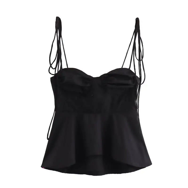Blusa Feminino com Babado e Alças Finas