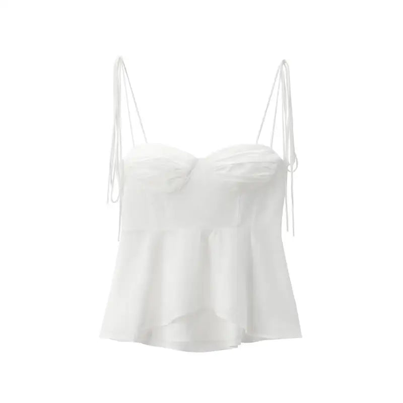 Blusa Feminino com Babado e Alças Finas