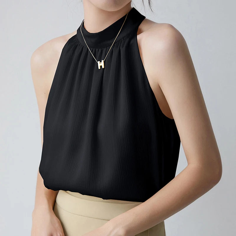 Blusa Gola Halter Preta