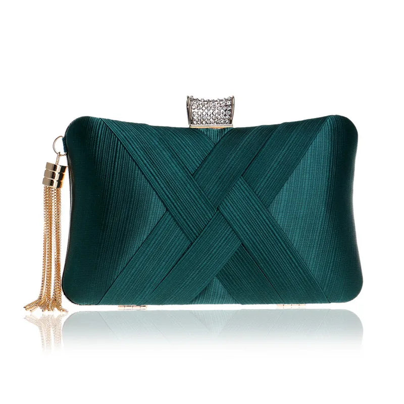 Bolsa Chutch de Festa Detalhe Tassel Verde
