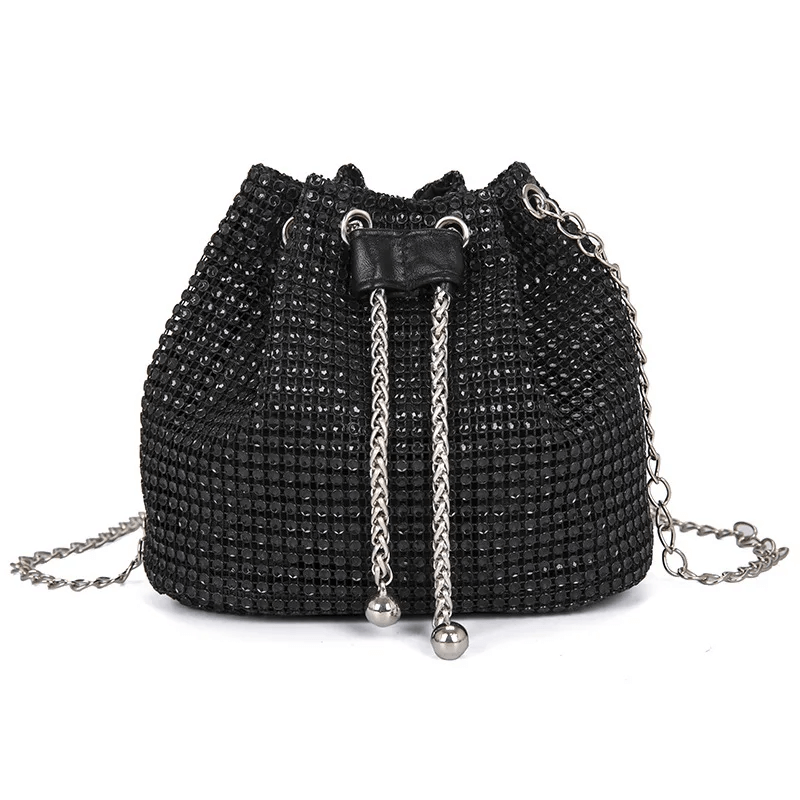 Bolsa Strass Saco Vintage Preta