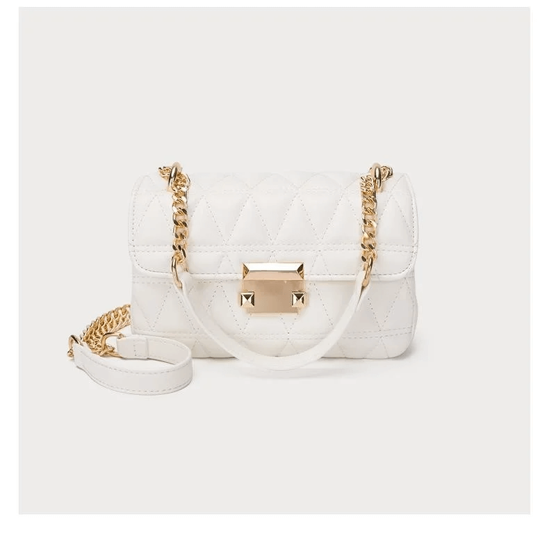 Bolsa Tiracolo Adriana Detalhe Dourado Branca