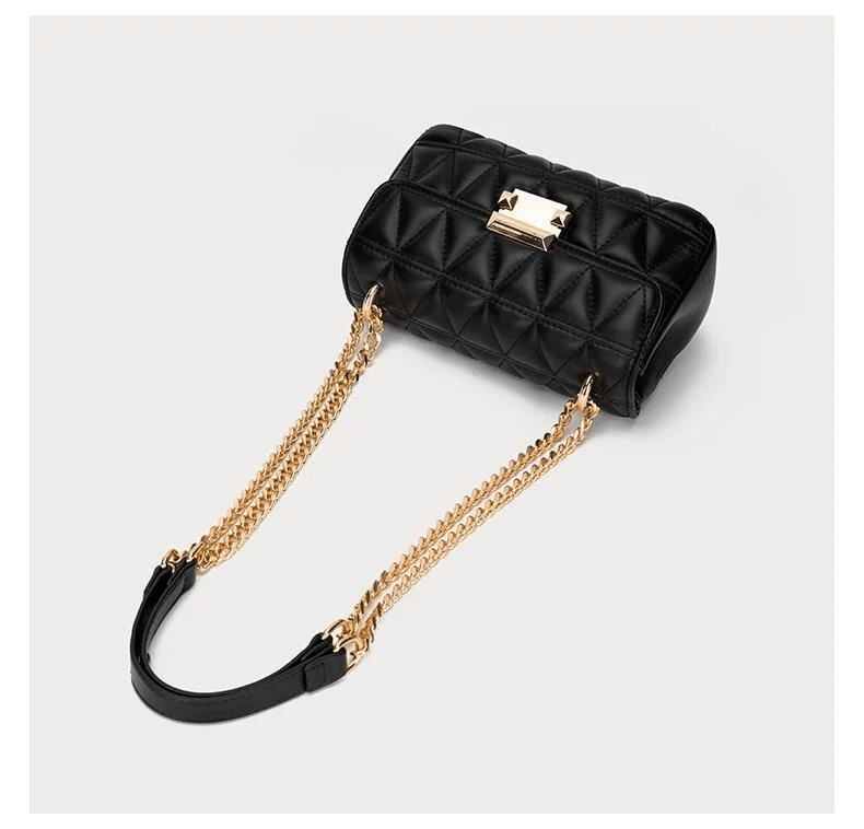 Bolsa Tiracolo Adriana Detalhe Dourado Preta