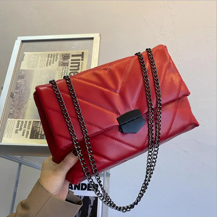 Bolsa Tiracolo Cindy em Couro Vermelho