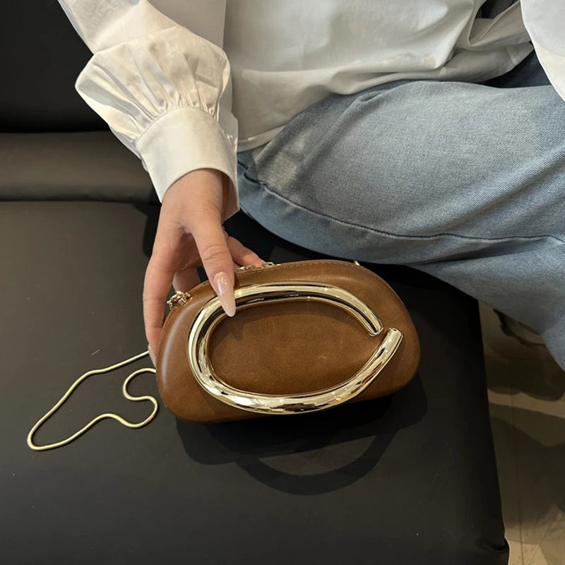 Bolsa de Luxo com Armação Metálica e Zíper