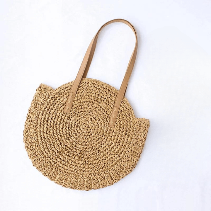 Bolsa de Palha Julia Alça de Couro Oval Grande 3