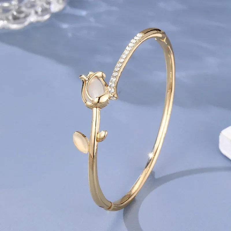 Bracelete Feminino de Zircão e Opala