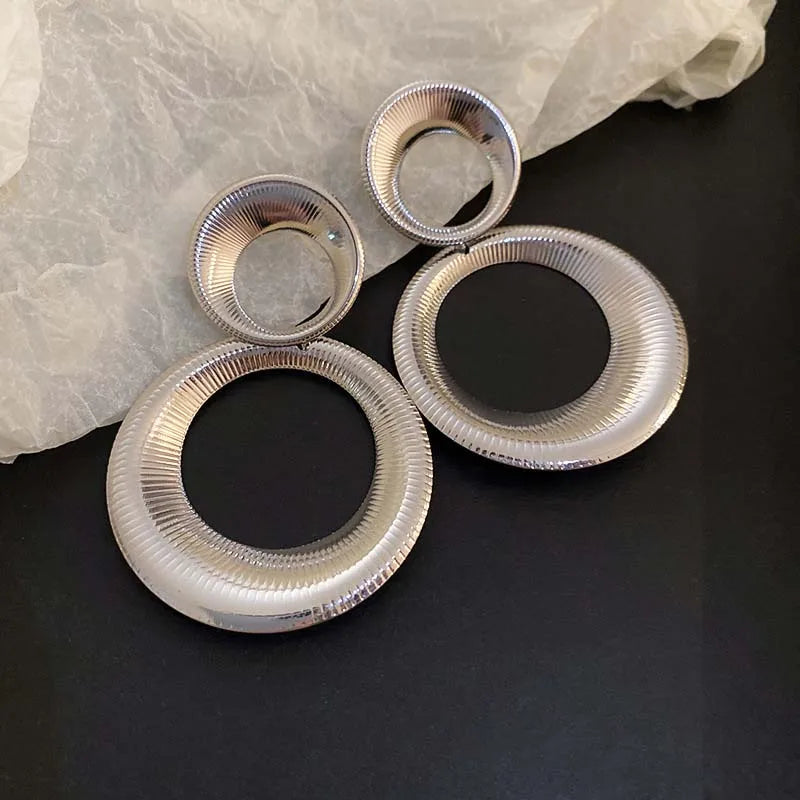 Brinco Argola Dupla Frisado Prata 2