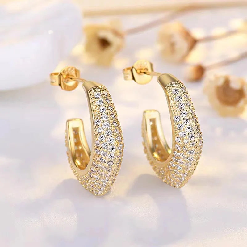 Brinco Dourado com Zircônia Cubica 3