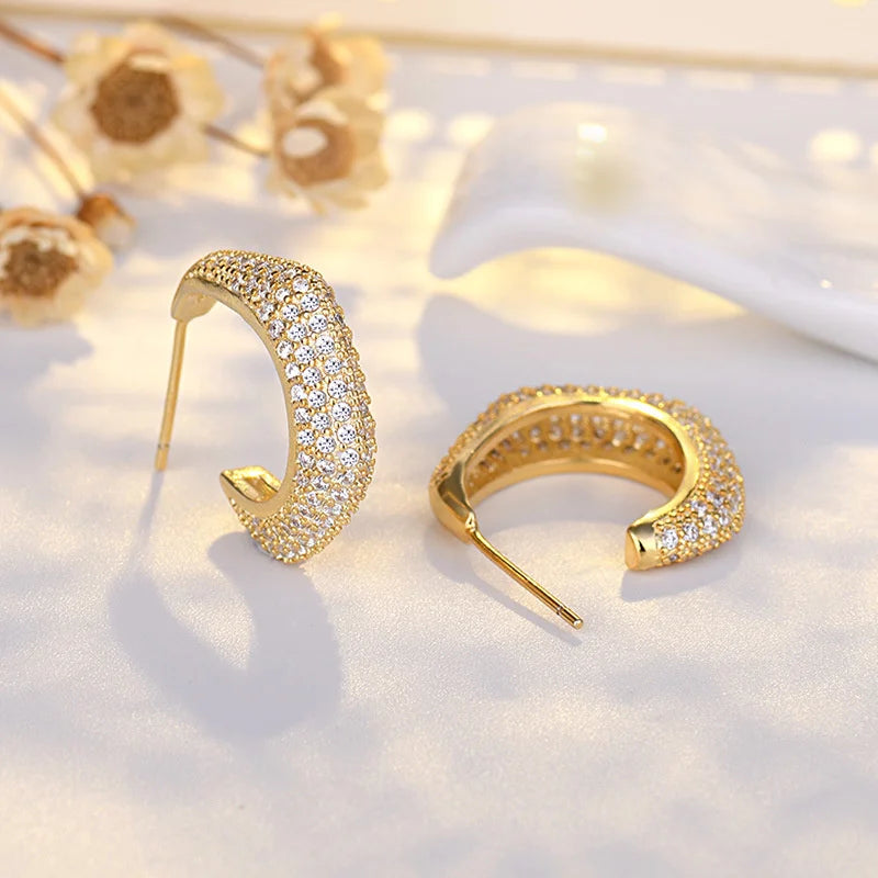 Brinco Dourado com Zircônia Cubica 4