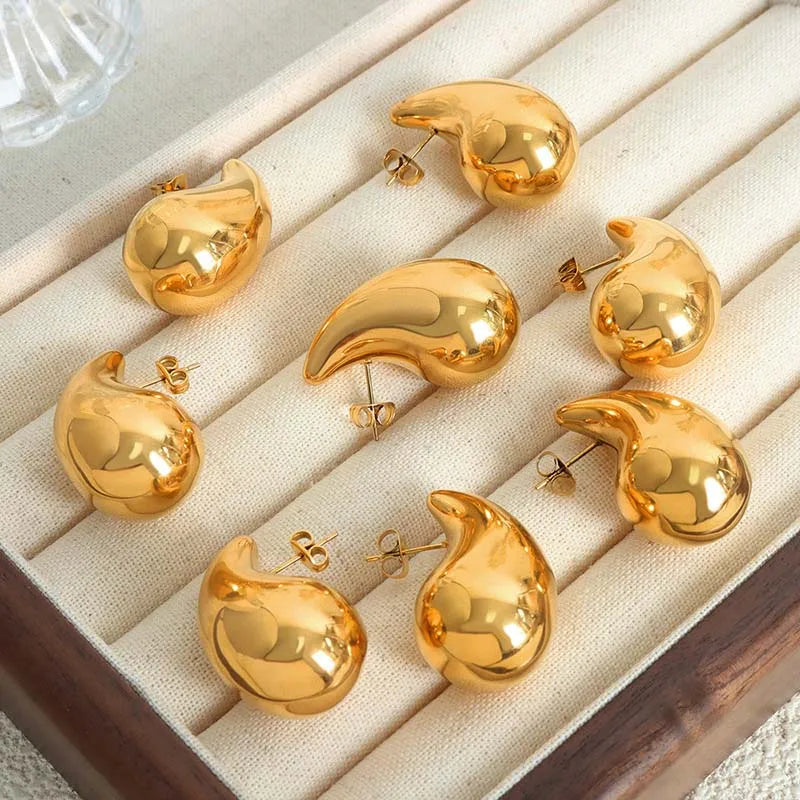 Brinco Gota Dourado Folheado a Ouro 18k 2