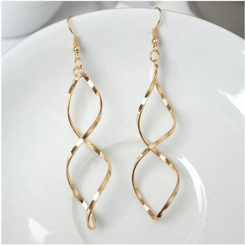 Brincos Espiral Curvados Dourado