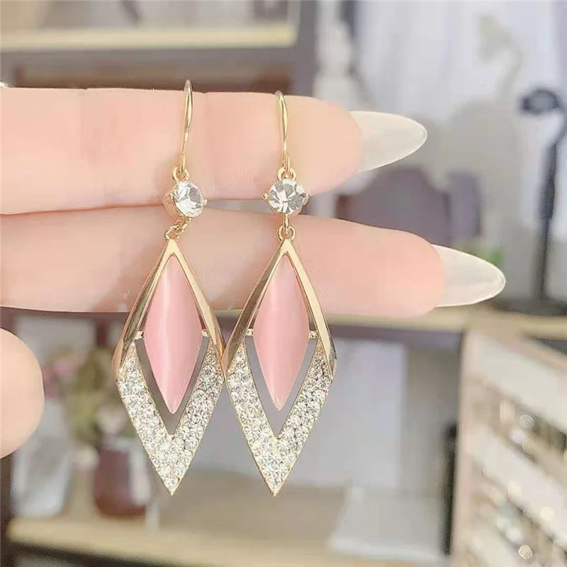 Brincos Longos de Luxo com Cristal Zircônia