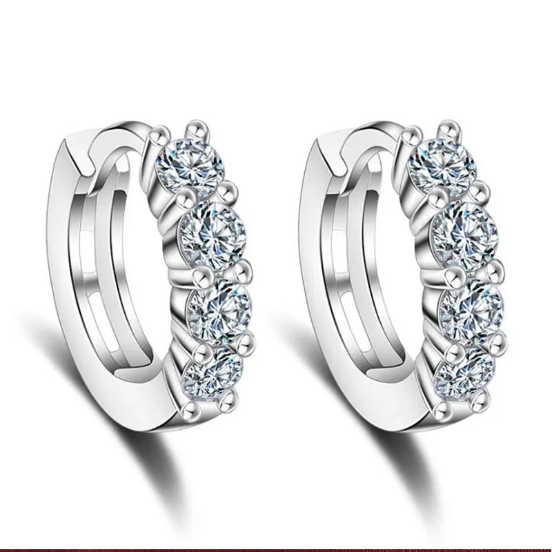 Brincos Prata de Cristal com Zircônia