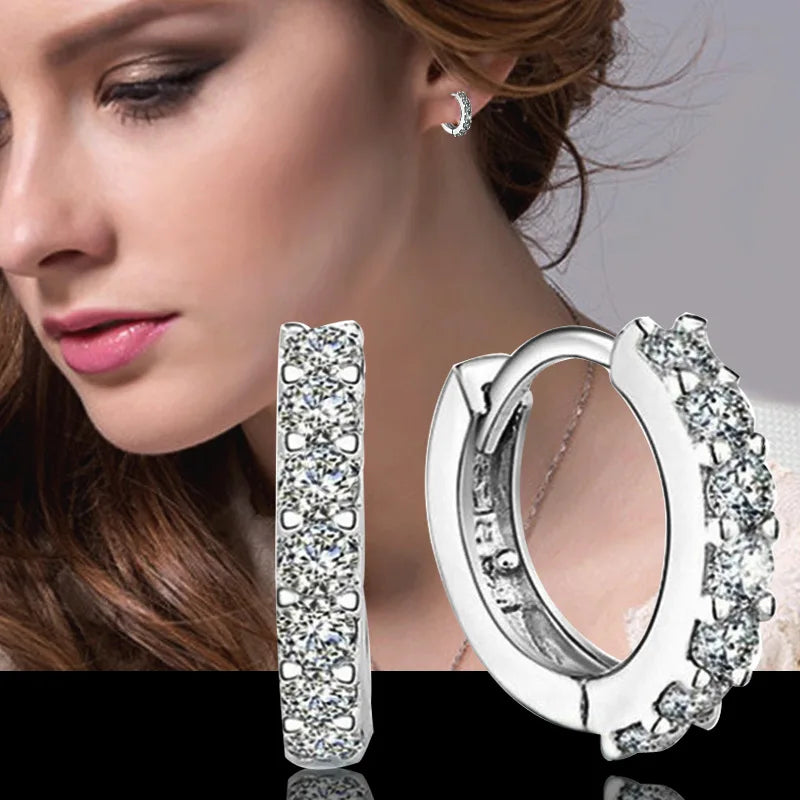 Brincos Prata de Cristal com Zircônia