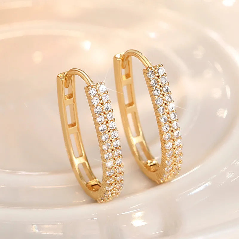 Brincos de Argola com Pavê de Zircônia