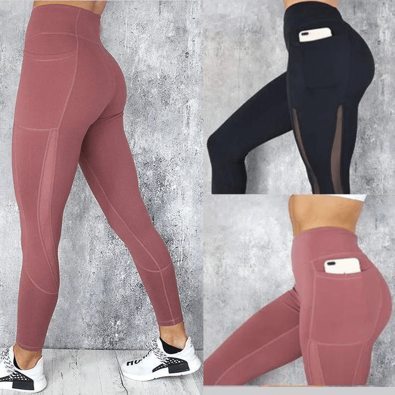 Calça Legging Treino Cintura Alta com Bolso Rosa 1