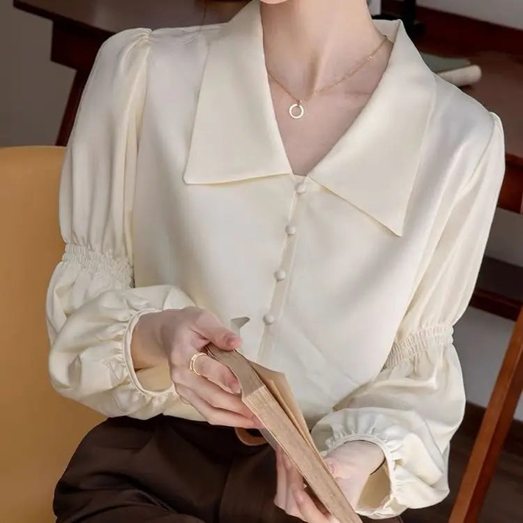 Camisa Alessandra com Manga Bege 3