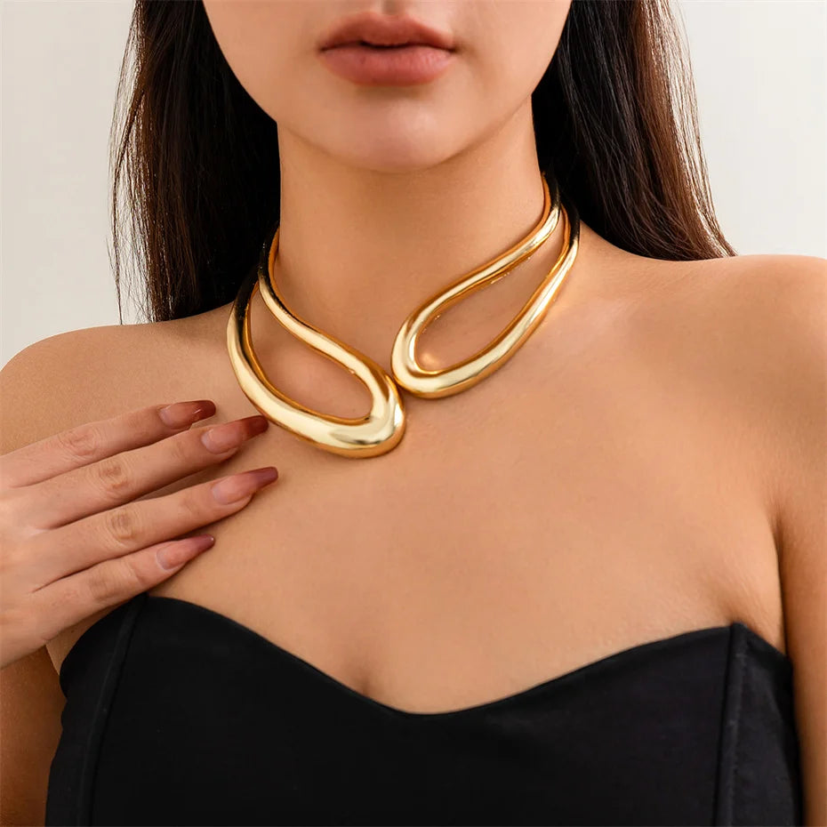 Colar Gargantilha Dourado Ajustável