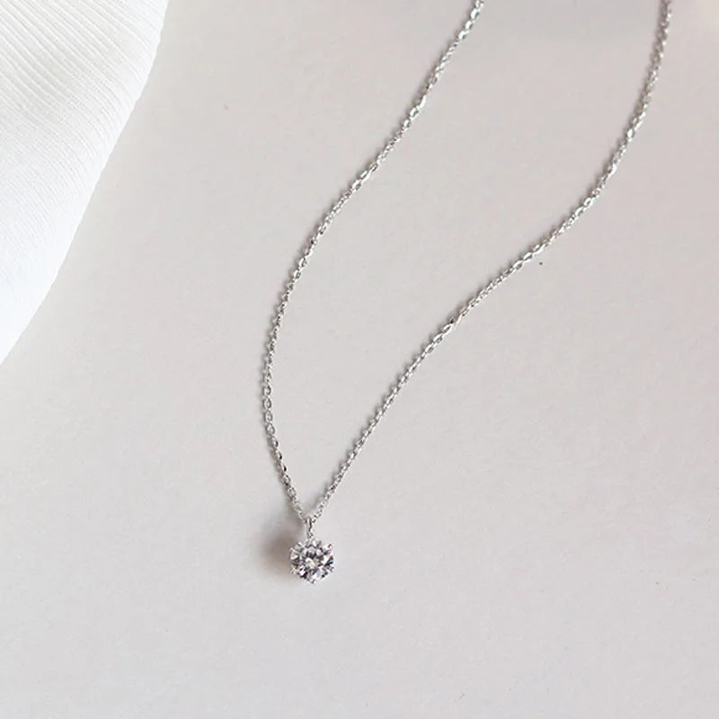 Colar de Prata Esterlina 925 com Zircão Espumante