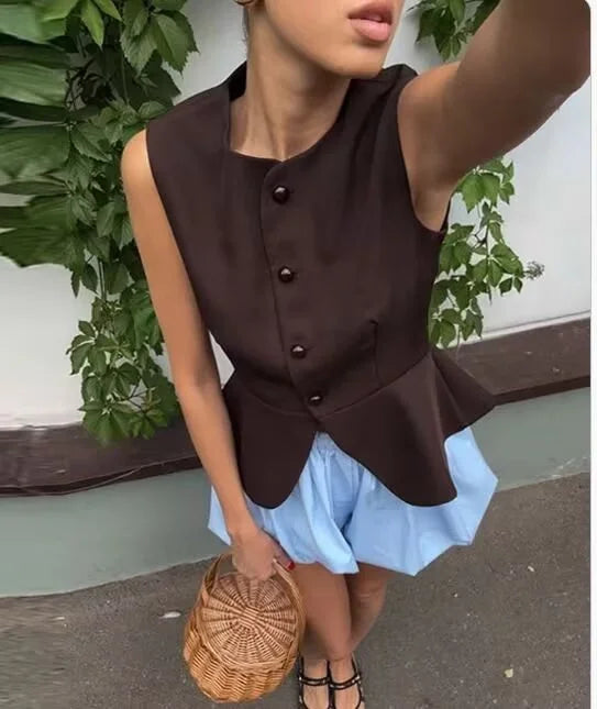 Colete Feminino Elegante com Botões