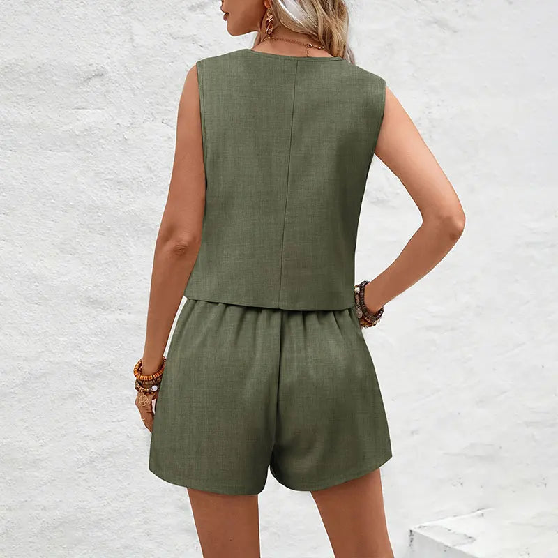 Conjunto Alice Alfaiataria Colete e Short verde