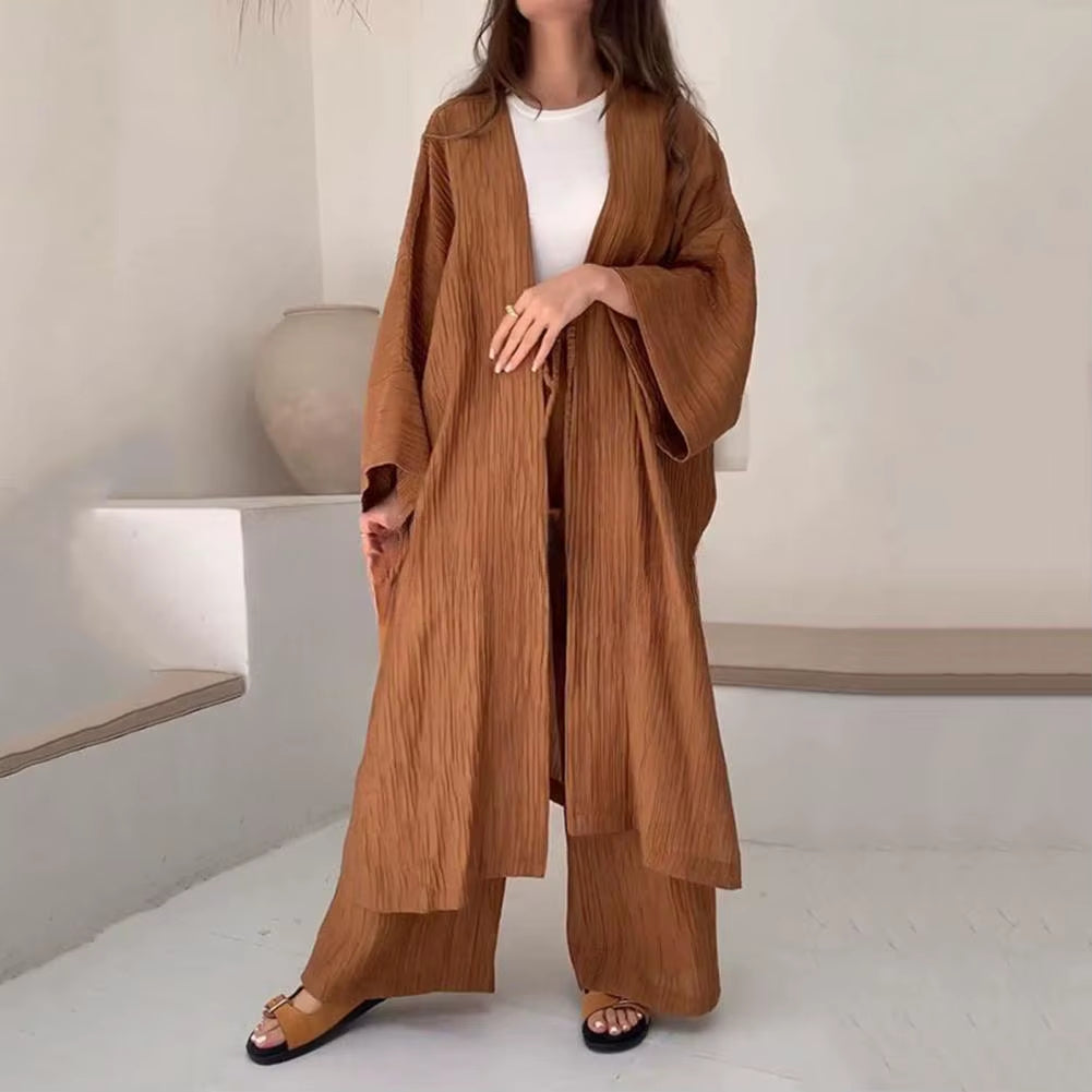 Conjunto Cardigã Longo e Calça Pantalona