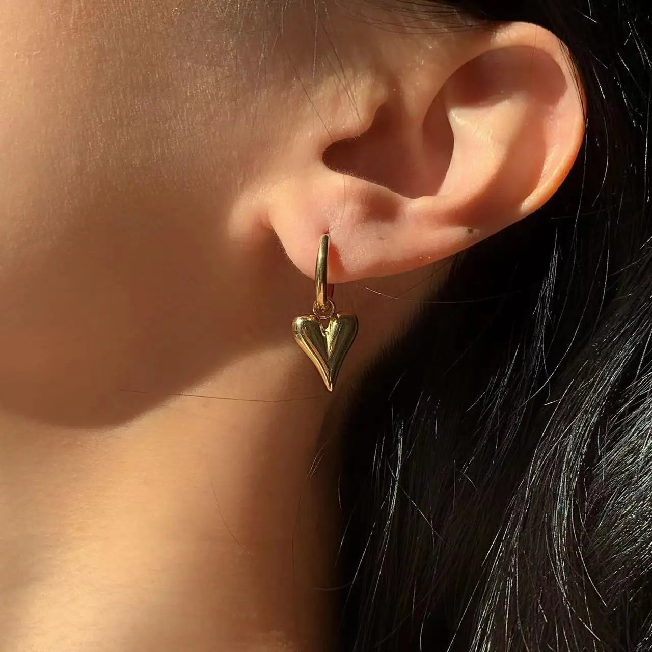 Conjunto Colar e Brincos Coração Dourado