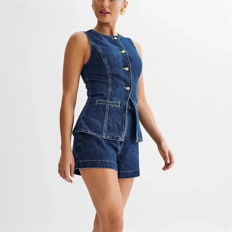 Conjunto Jeans com Colete Rebeca 1