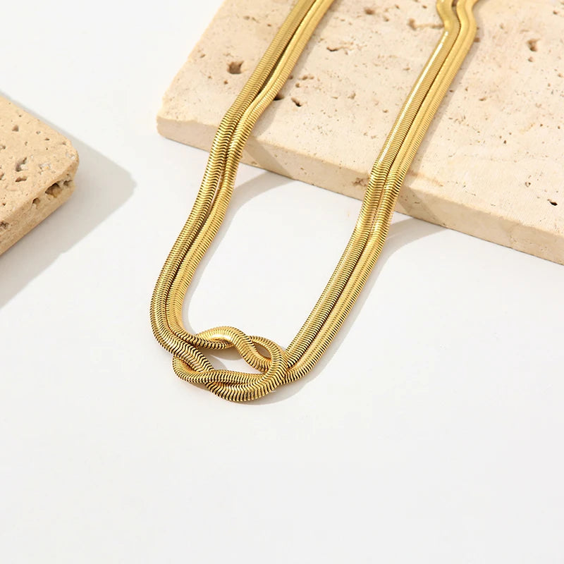 Conjunto Malha Dupla Dourado Detalhe Nó