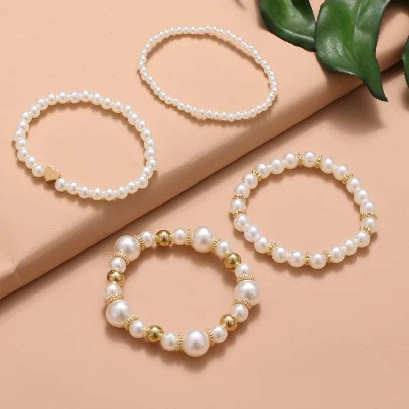 Conjunto Pulseiras de Pérolas do Amor