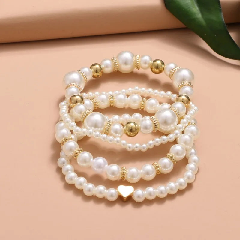 Conjunto Pulseiras de Pérolas do Amor