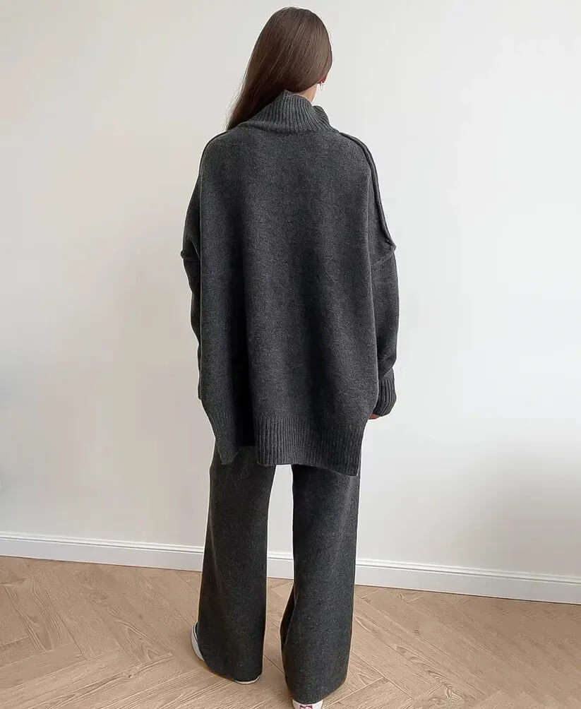 Conjunto Tricotado Casual Feminino