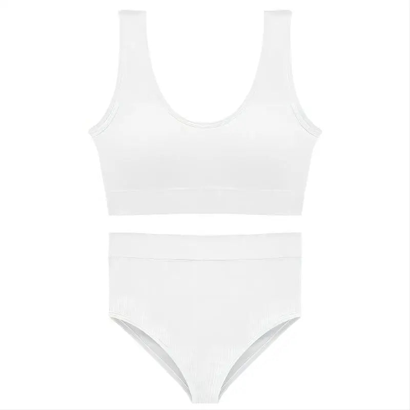 Conjunto de Calcinha e Sutiã de Algodão Branco 1