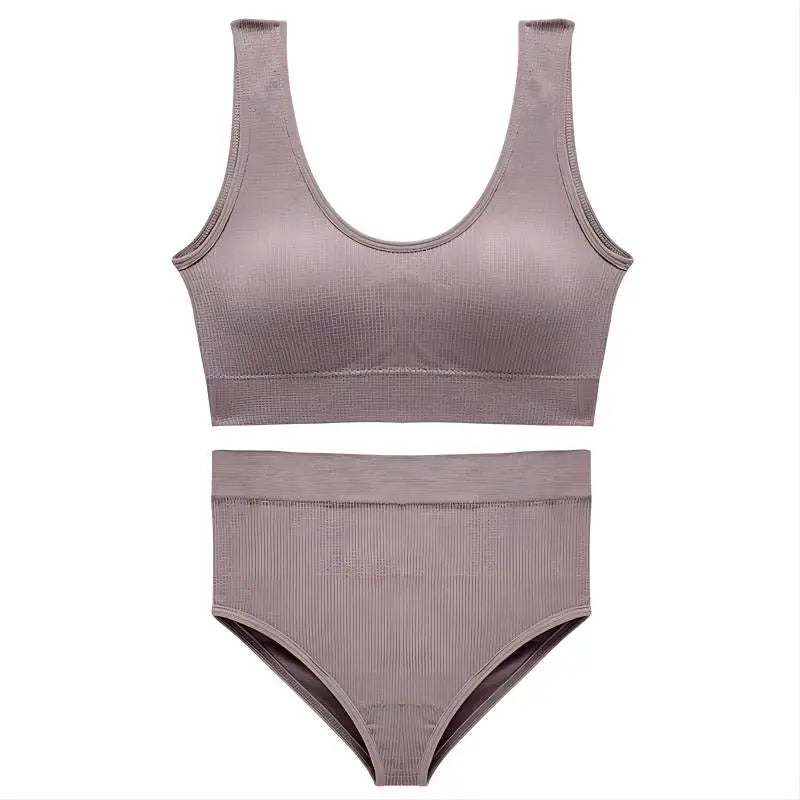 Conjunto de Calcinha e Sutiã de Algodão Lilas