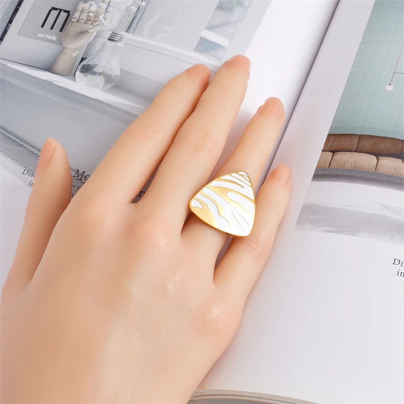 Conjunto de Jóias Listra Tigre Branco com Dourado