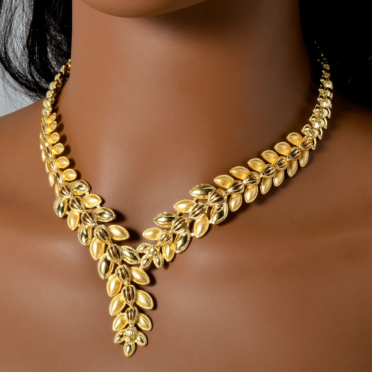 Conjunto de Joias Folha Banhado a Ouro 18K