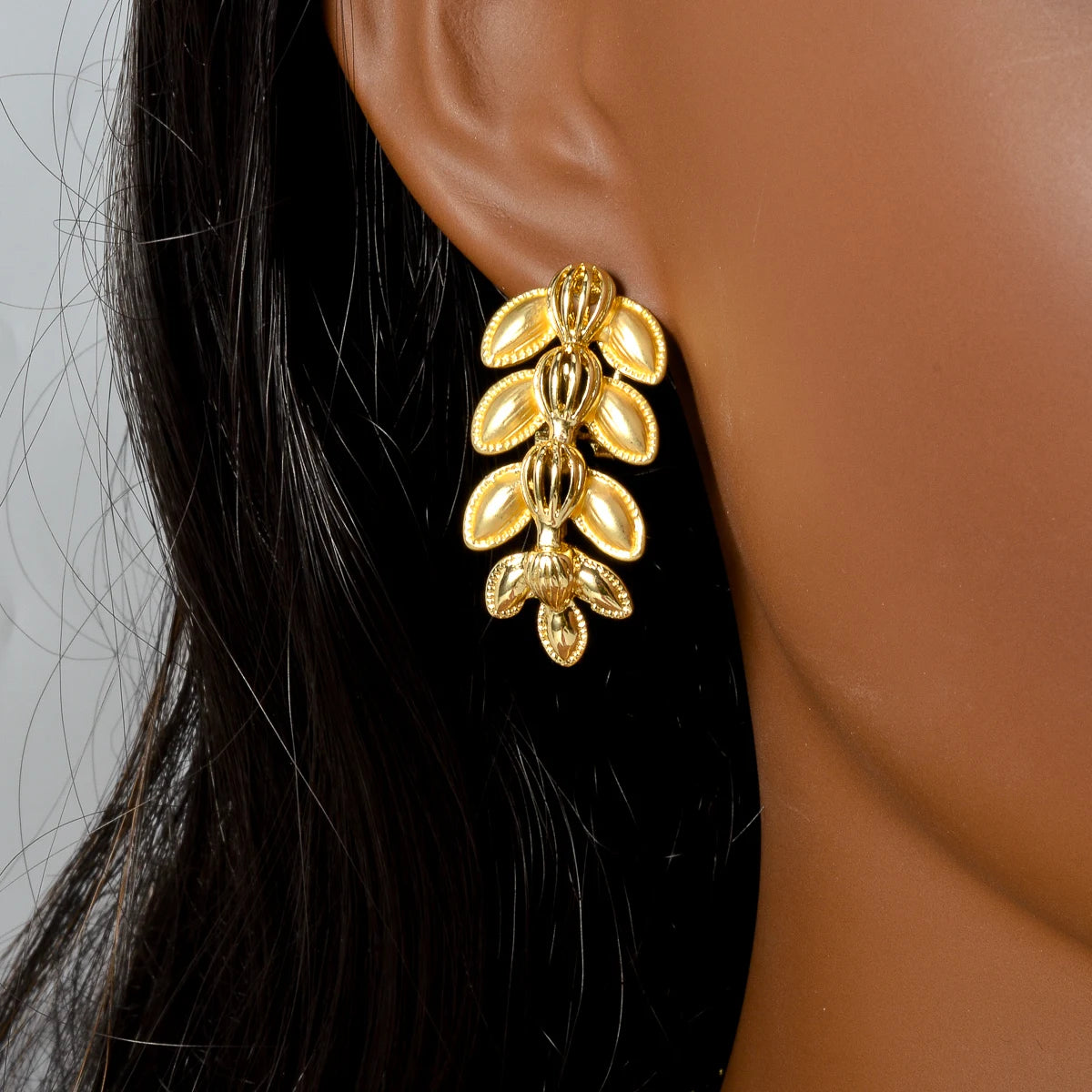 Conjunto de Joias Folha Banhado a Ouro 18K