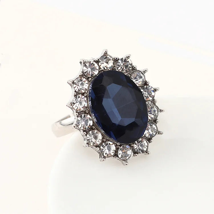 Conjunto de Joias Luxo Azul Zircônia